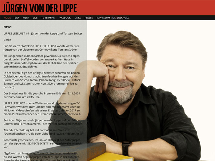 Screenshot juergenvonderlippe.de